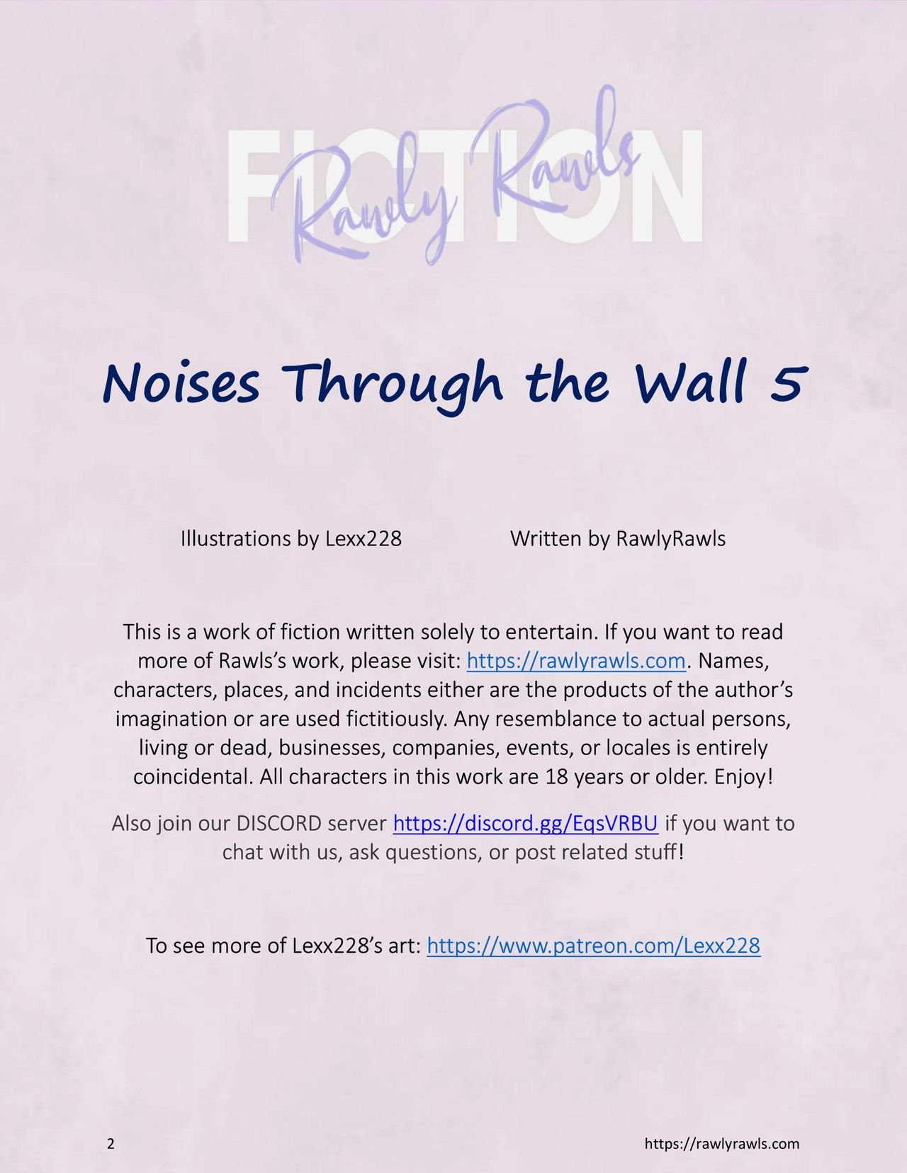 Noises Through the Wall Chapter 5: Rawly Rawls Fiction porn comic image number 1