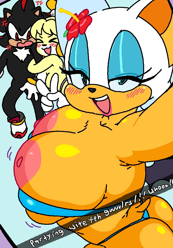 Rouge and Isabelle at the Beach (With Tikal and Shadow) image number 11