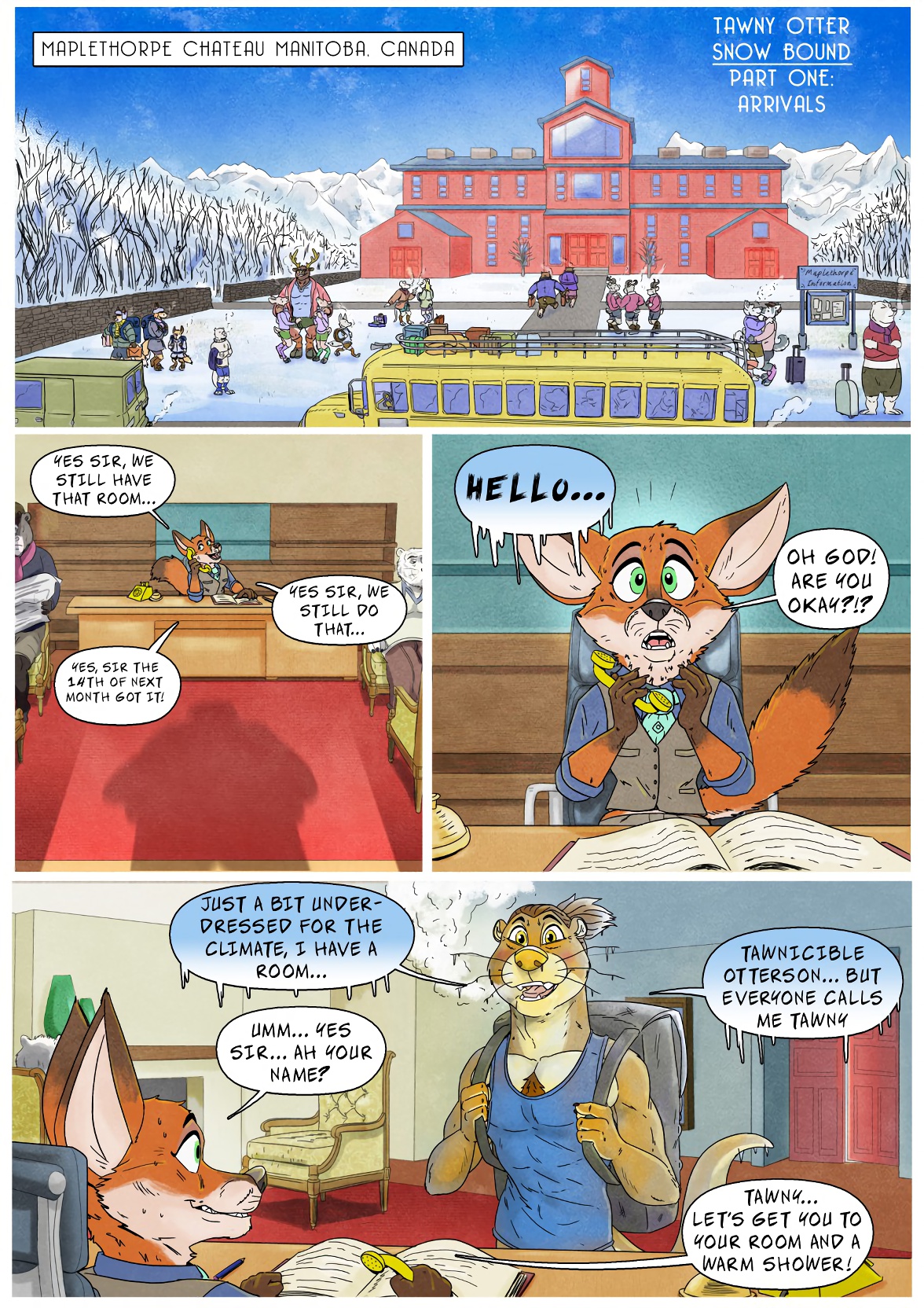 Snow Bound (tawny otter) 31 images. Furry porn comics.