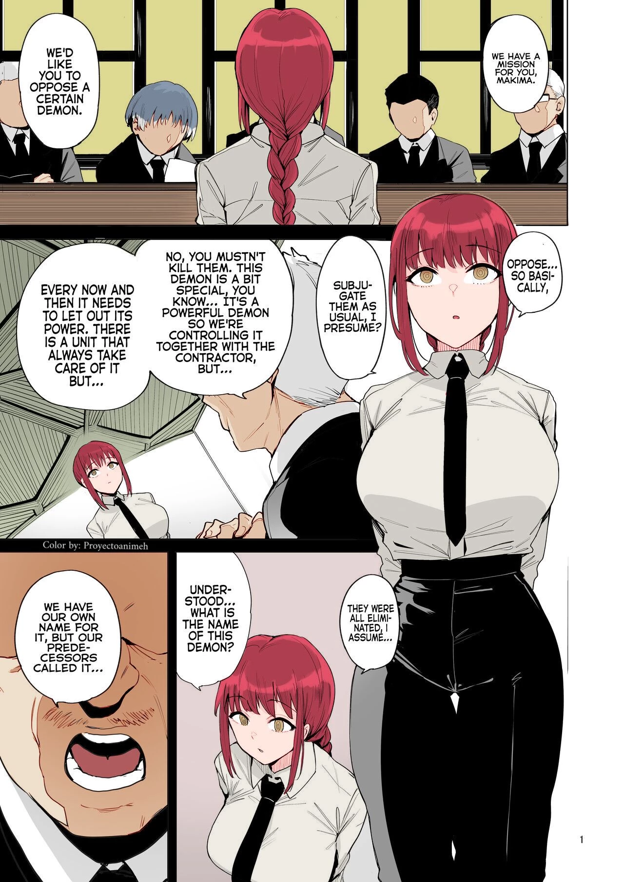 Makima VS Chinpo no Akuma [Colorized] image number 1