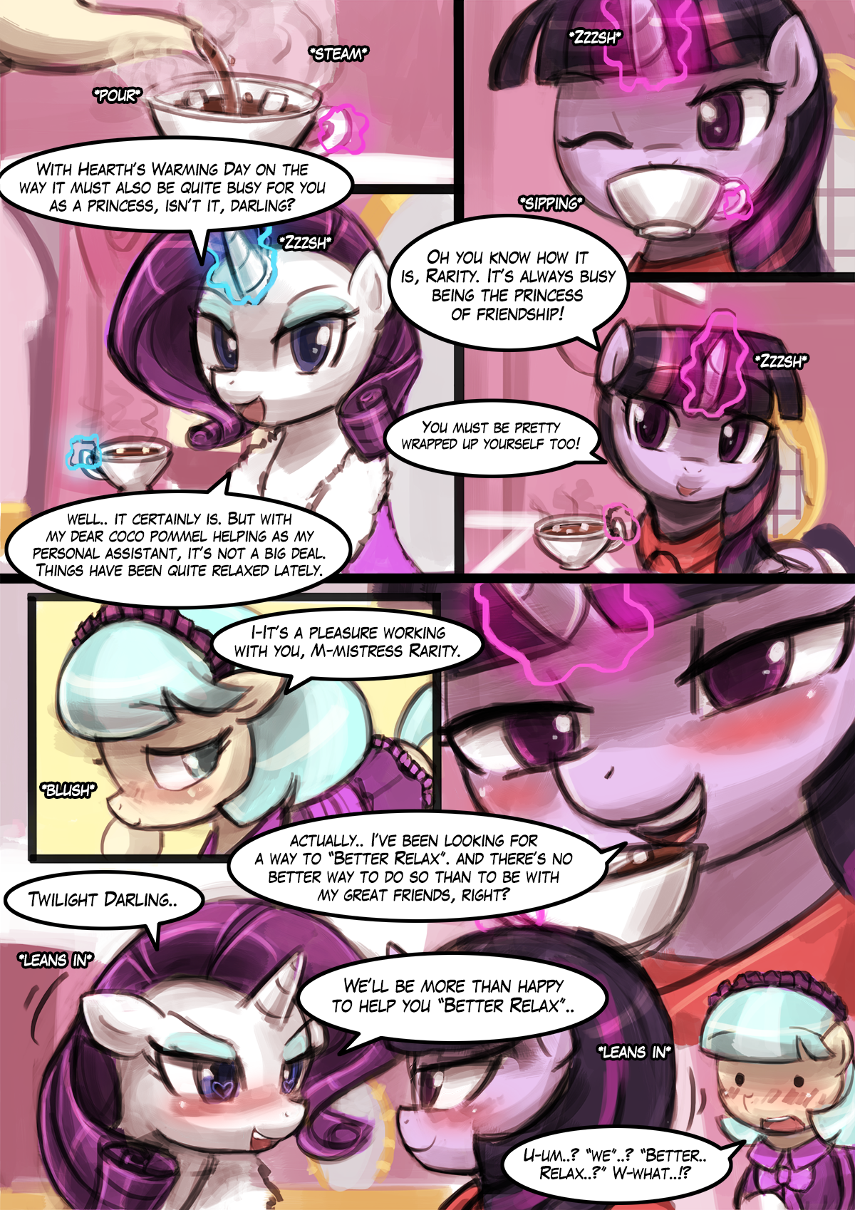 lumineko - Hot cocoa with marshmallows (My little pony) porn comic image number 2