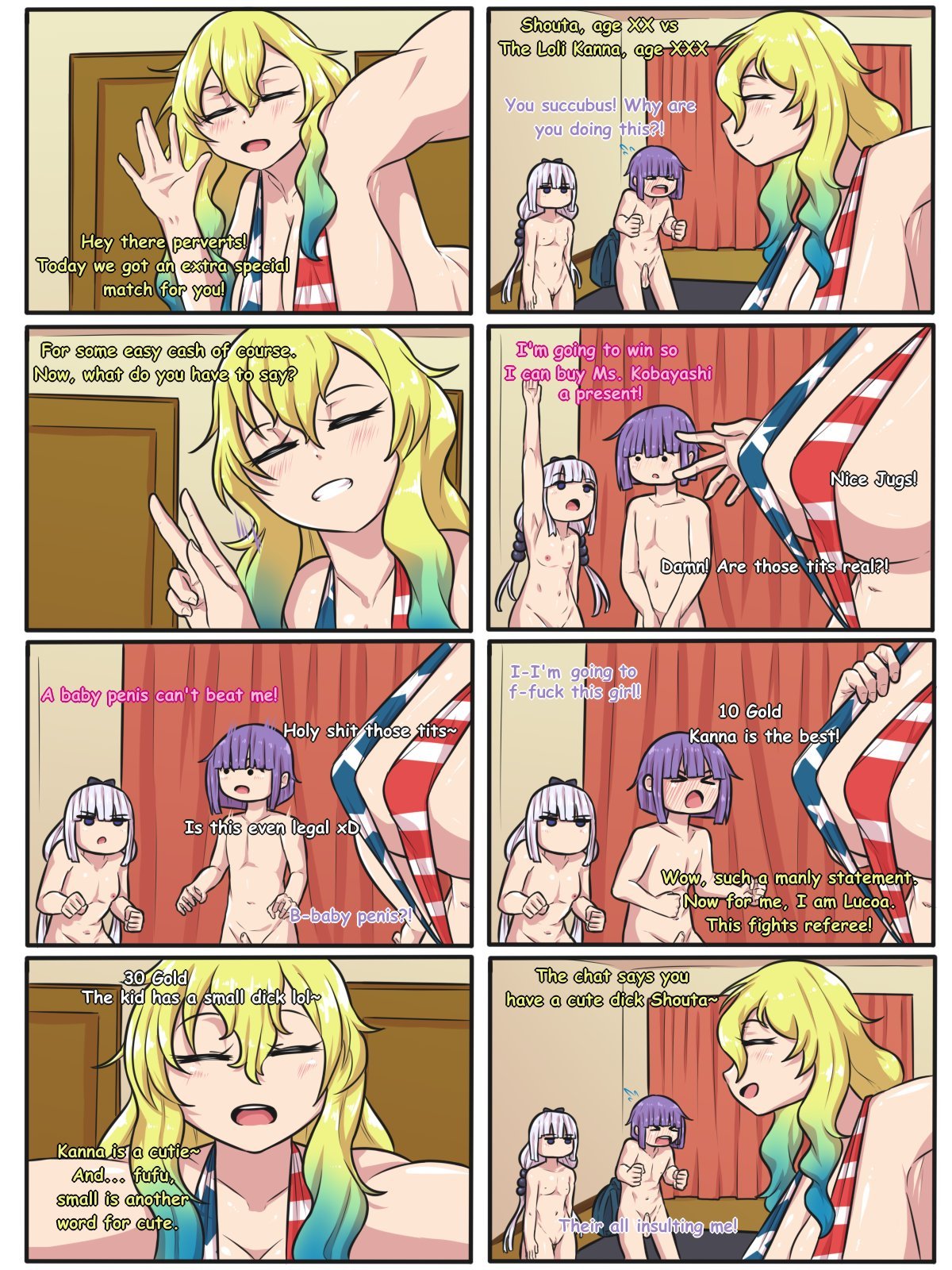 Shouta vs Kanna and Lucoa Sexfight porn comic