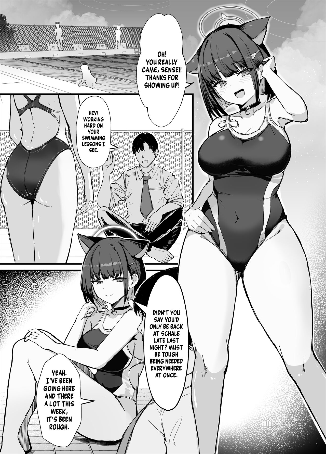 Fucking Kazusa in a Swimsuit After School Kazusa to Houkago Mizugi Ecchi image number 1