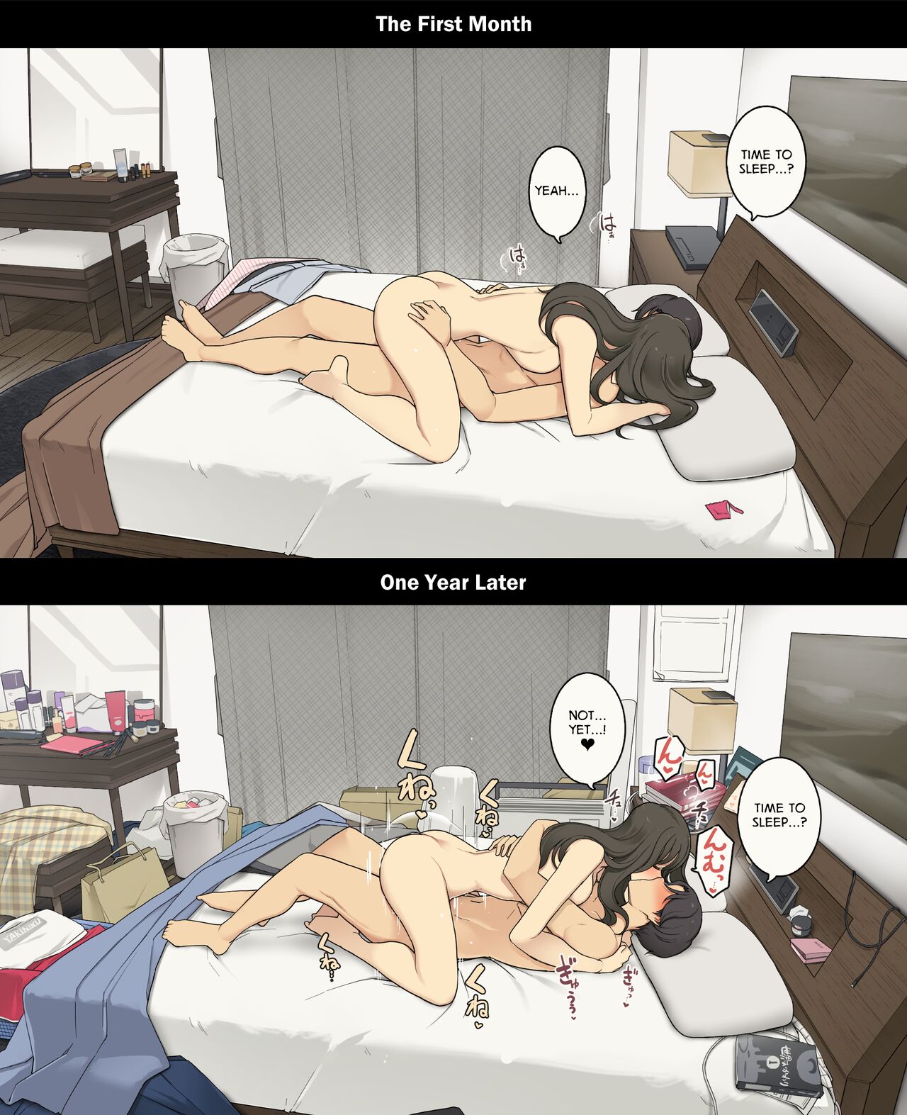 A Day in the Life of a Couple: Their First Month Living Together vs. One Year Later Dousei Seikatsu Ikkagetsume to Ichinen Ato, Asaokite kara Shuushin made no Hikaku image number 19