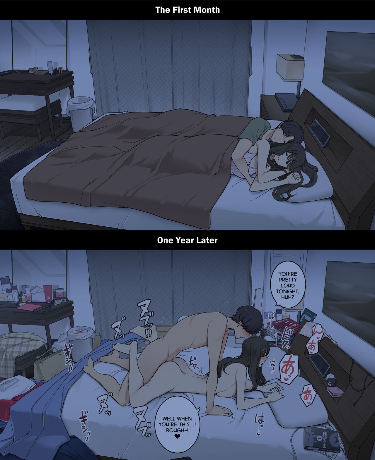 A Day in the Life of a Couple: Their First Month Living Together vs. One Year Later Dousei Seikatsu Ikkagetsume to Ichinen Ato, Asaokite kara Shuushin made no Hikaku image number 21