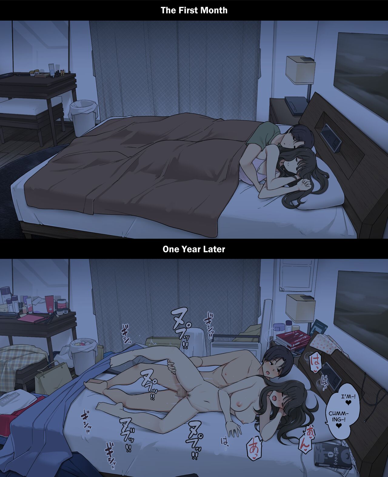 A Day in the Life of a Couple: Their First Month Living Together vs. One Year Later Dousei Seikatsu Ikkagetsume to Ichinen Ato, Asaokite kara Shuushin made no Hikaku image number 22