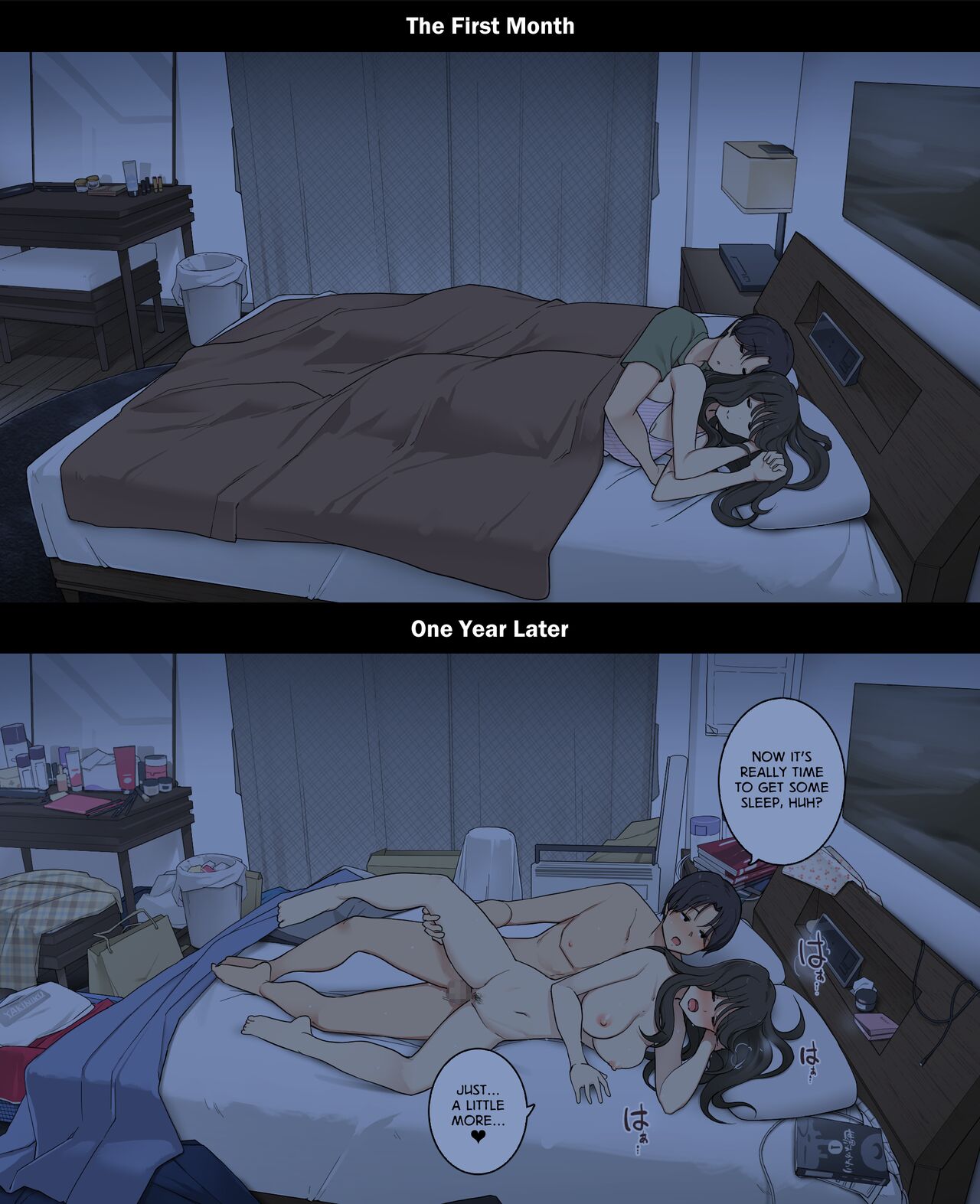 A Day in the Life of a Couple: Their First Month Living Together vs. One Year Later Dousei Seikatsu Ikkagetsume to Ichinen Ato, Asaokite kara Shuushin made no Hikaku image number 24