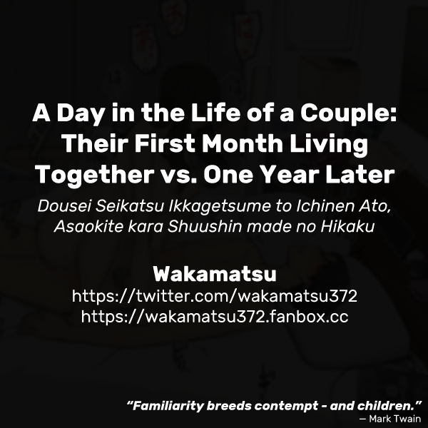 A Day in the Life of a Couple: Their First Month Living Together vs. One Year Later Dousei Seikatsu Ikkagetsume to Ichinen Ato, Asaokite kara Shuushin made no Hikaku image number 28