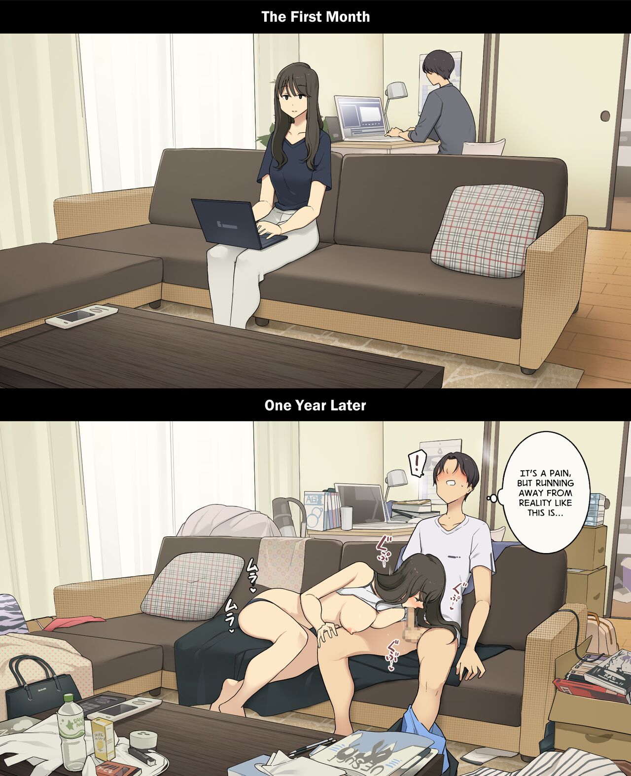 A Day in the Life of a Couple: Their First Month Living Together vs. One Year Later Dousei Seikatsu Ikkagetsume to Ichinen Ato, Asaokite kara Shuushin made no Hikaku image number 8