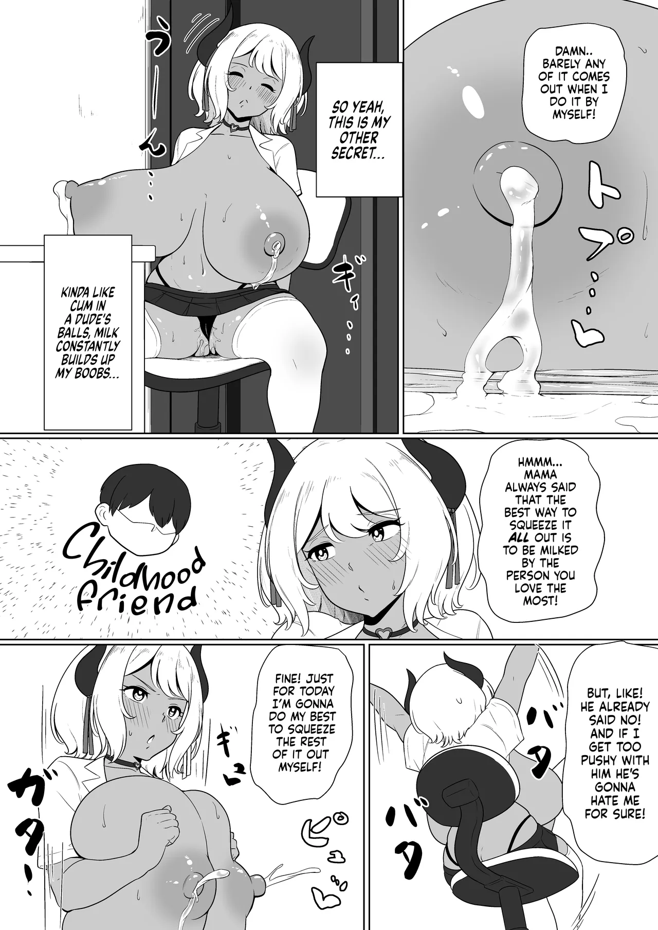 Milking My Succubus Childhood Friend?! - Begging To Be Wrung Out After School!  inma na Osananajimi no Sakunyuu Jijou Houkago Onedari Chichishibori Hen image number 8