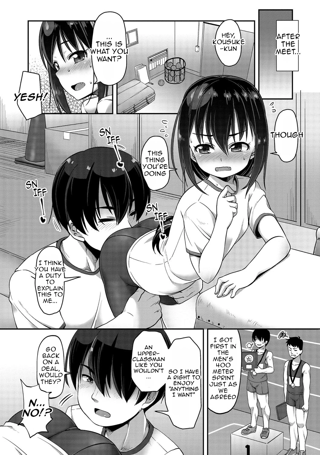 seize senpai?s ass through hard work!  doryoku de tsukamu senpai shiri! image number 3