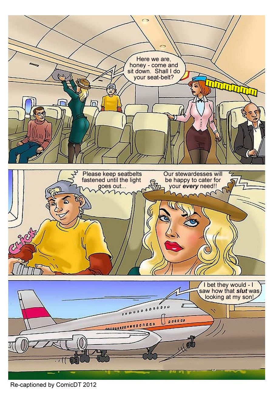 Mom Son on Plane porn comic 14 images. Mother porn comics.