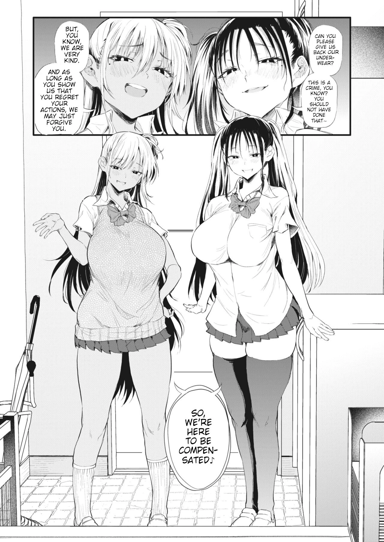 They Caught My Crime On Camera Black And White Gyaru Sisters image number 6