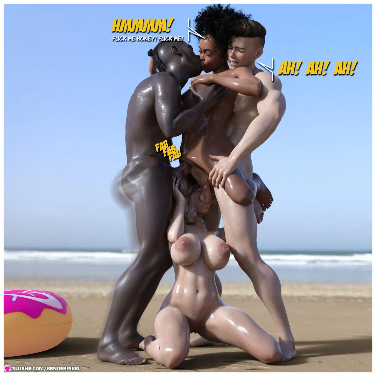 Beach Threesome image number 18
