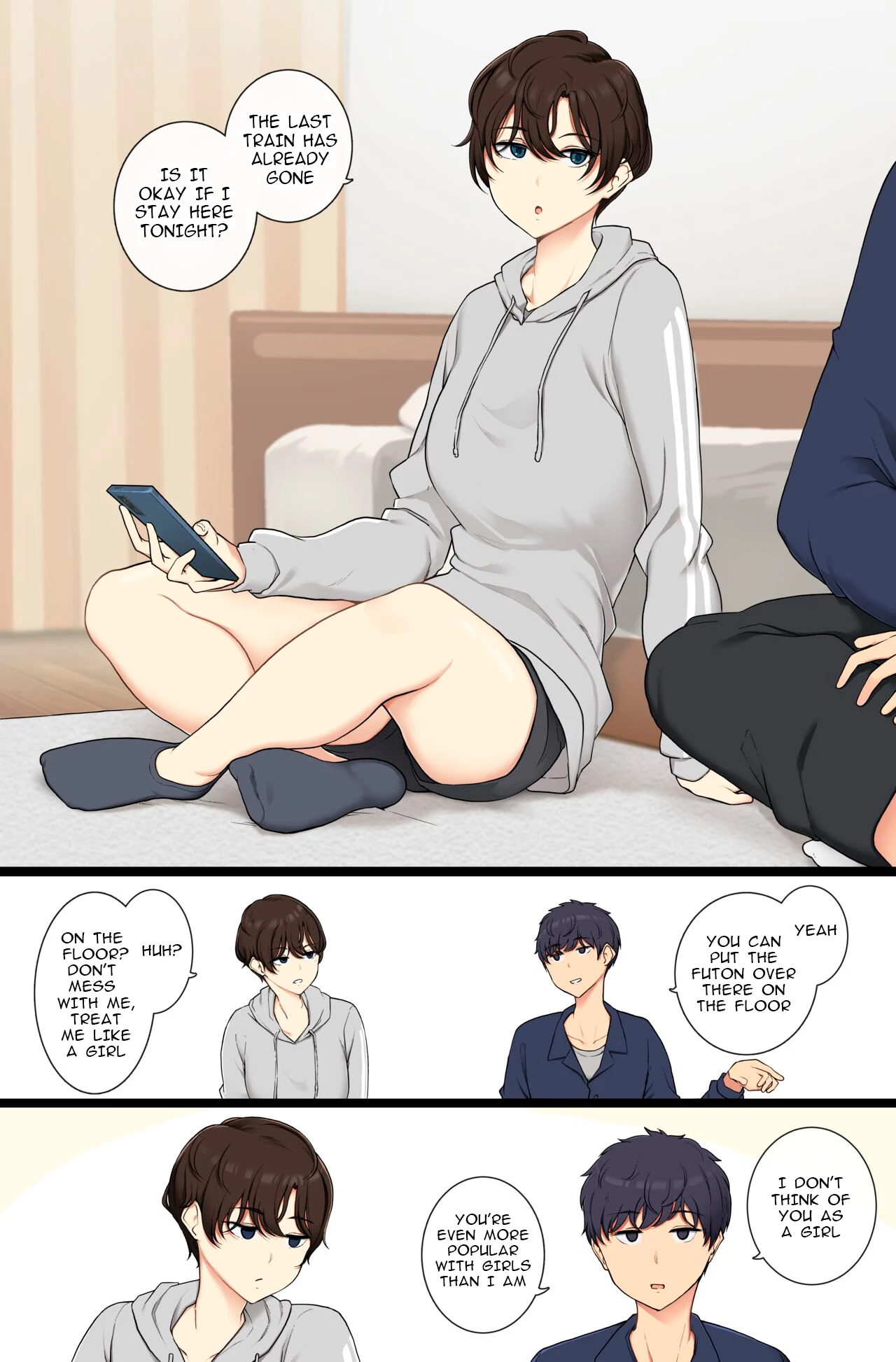 A boyish girl who will show you that she is female if you dont treat her like one  Onnanoko Atsukai Shinai to Mesu Dearu Koto o Wakarasetekuru Boyish Joshi