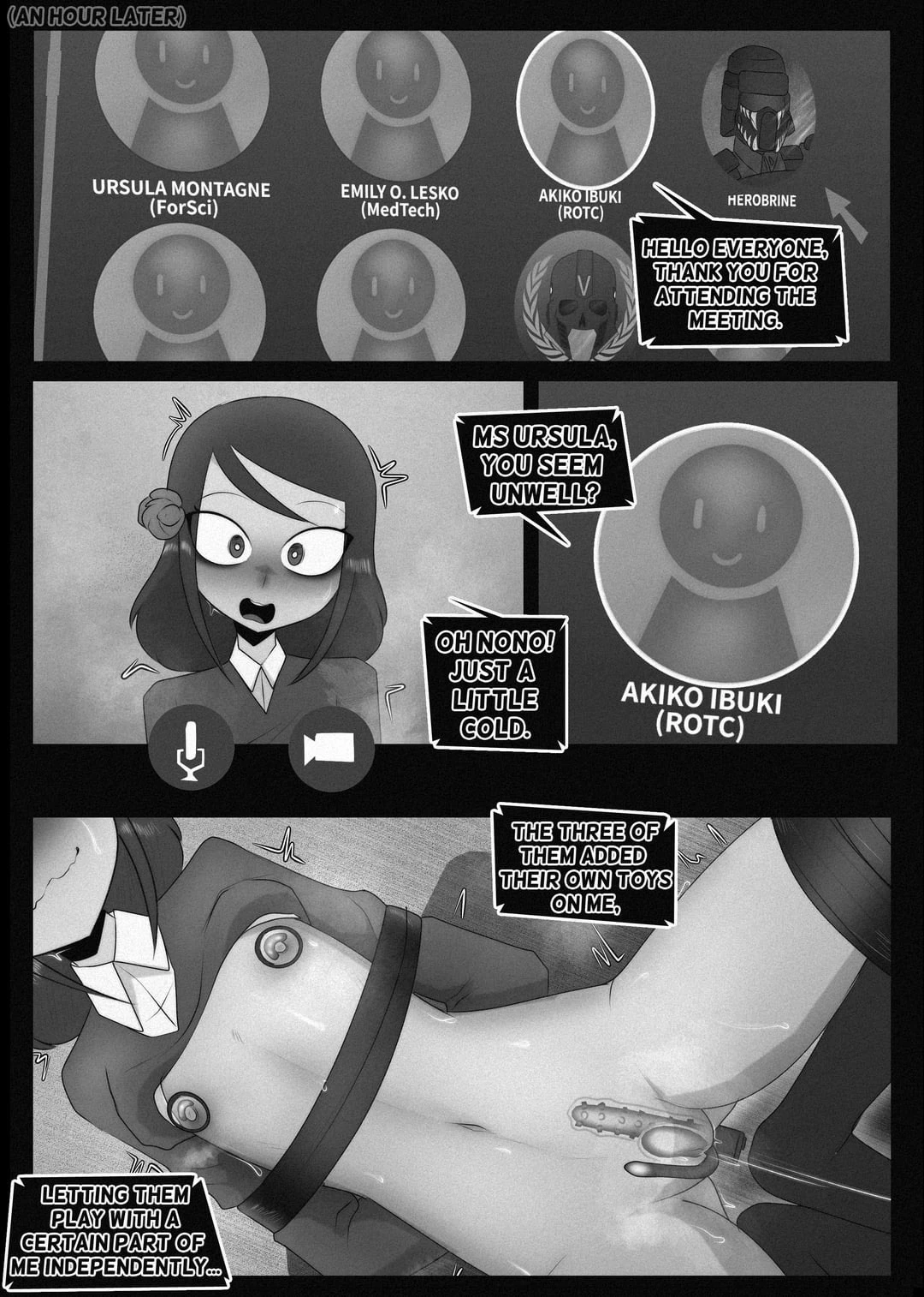 Playing a bondage game during an online meeting image number 4