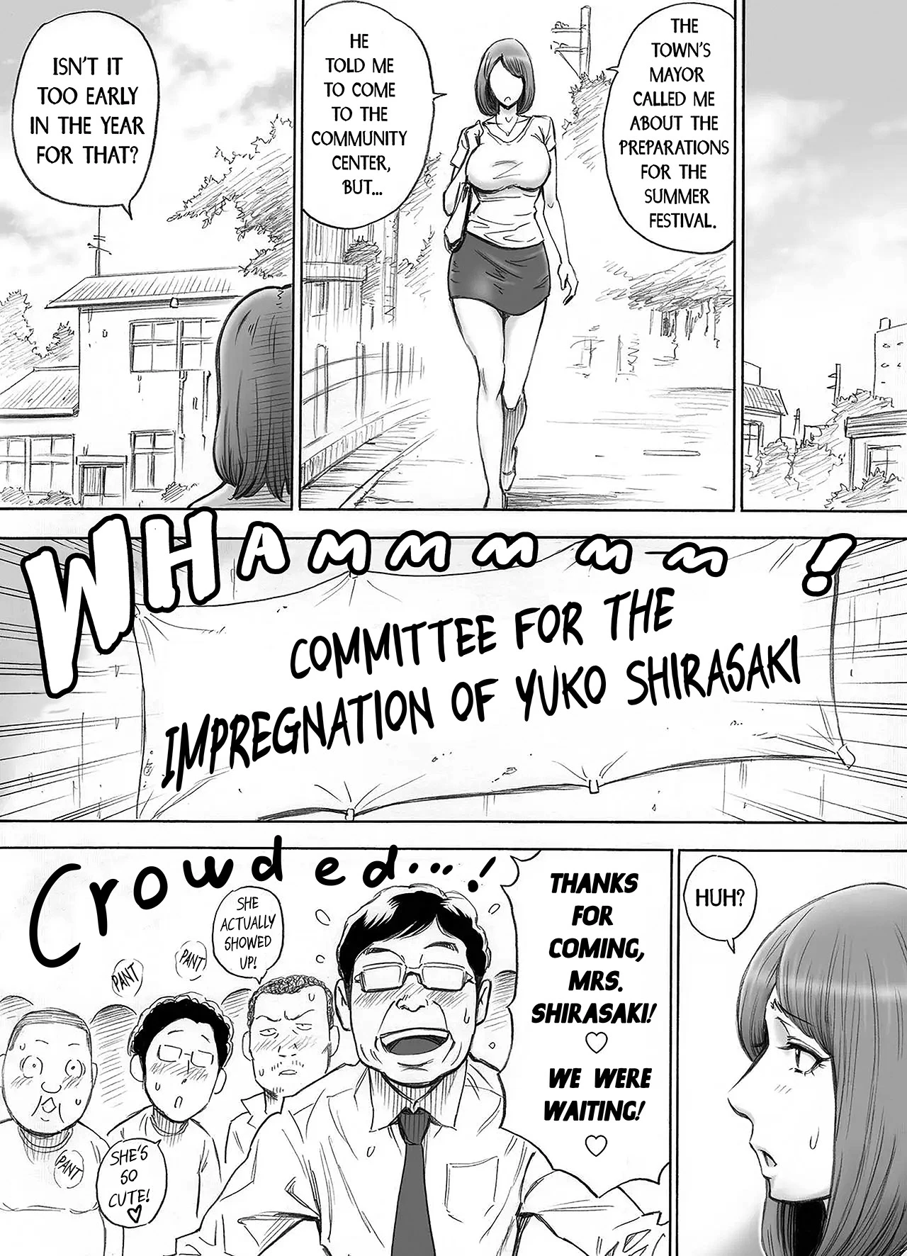 Let The Whole Town Impregnate A Wife Who Wants A Child Aka-chan ga Hoshii Hitozuma o Chounai Minna de Haramaseyou image number 4