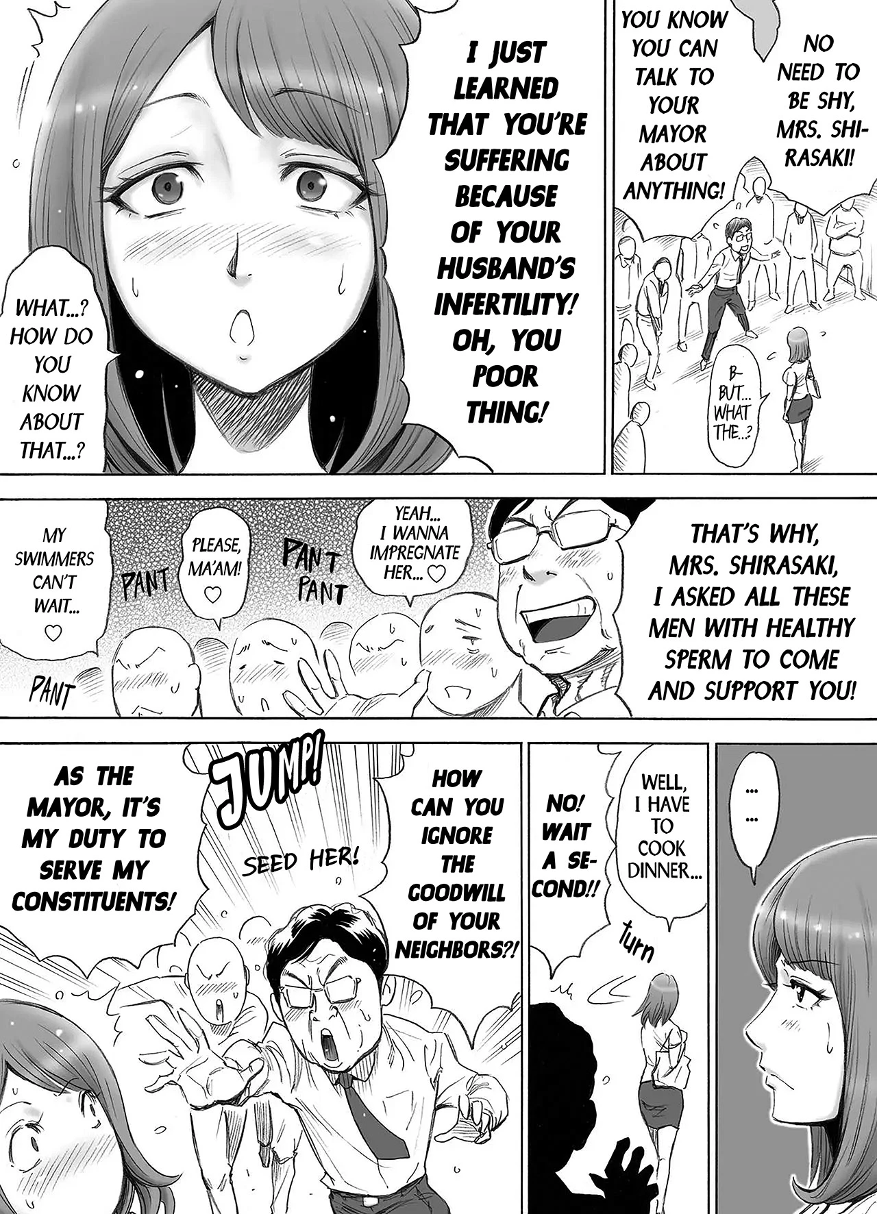 Let The Whole Town Impregnate A Wife Who Wants A Child Aka-chan ga Hoshii Hitozuma o Chounai Minna de Haramaseyou image number 5