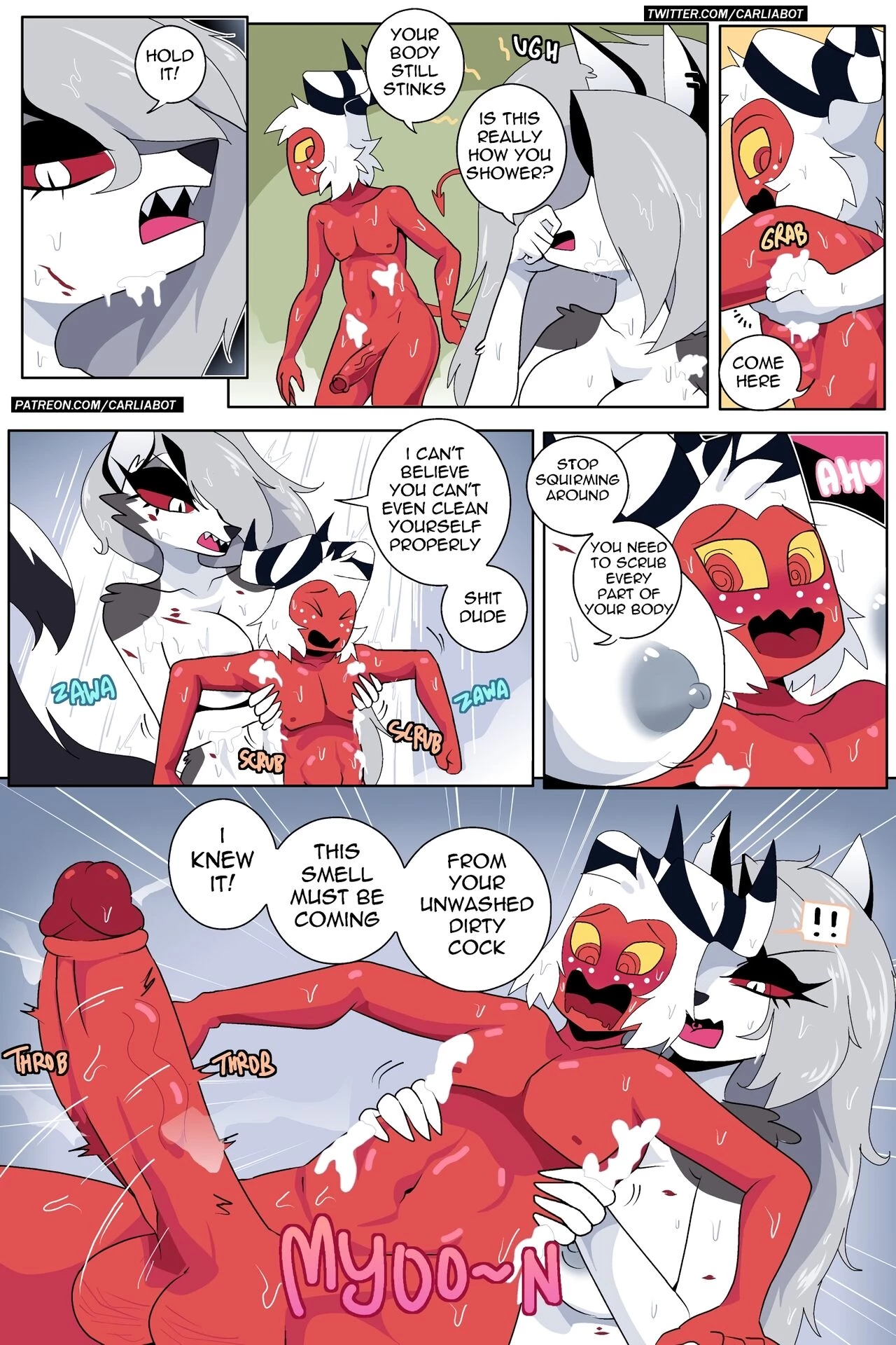 Loona teaches Moxxie how to clean himself image number 1