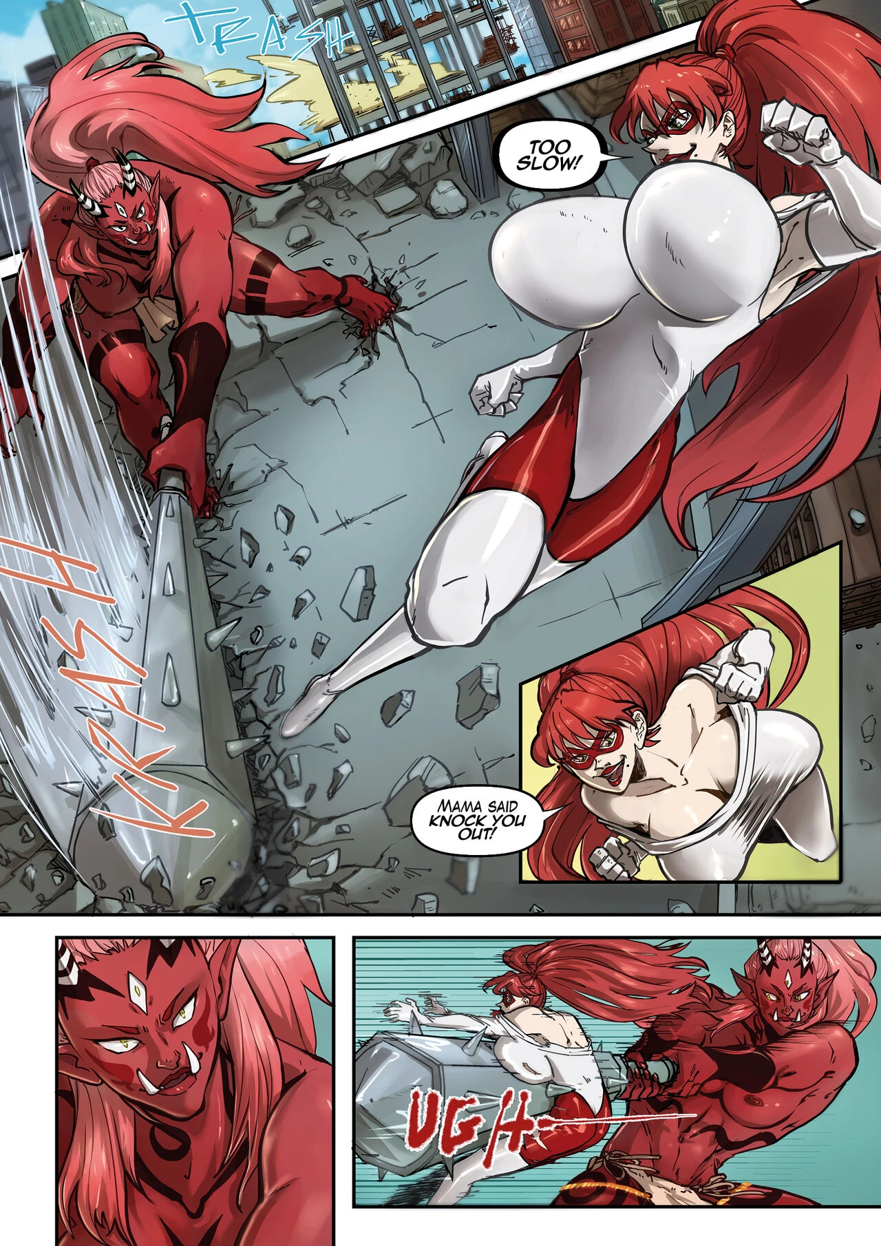 Super MILF vs. Red Oni (Spinnerette) image number 1