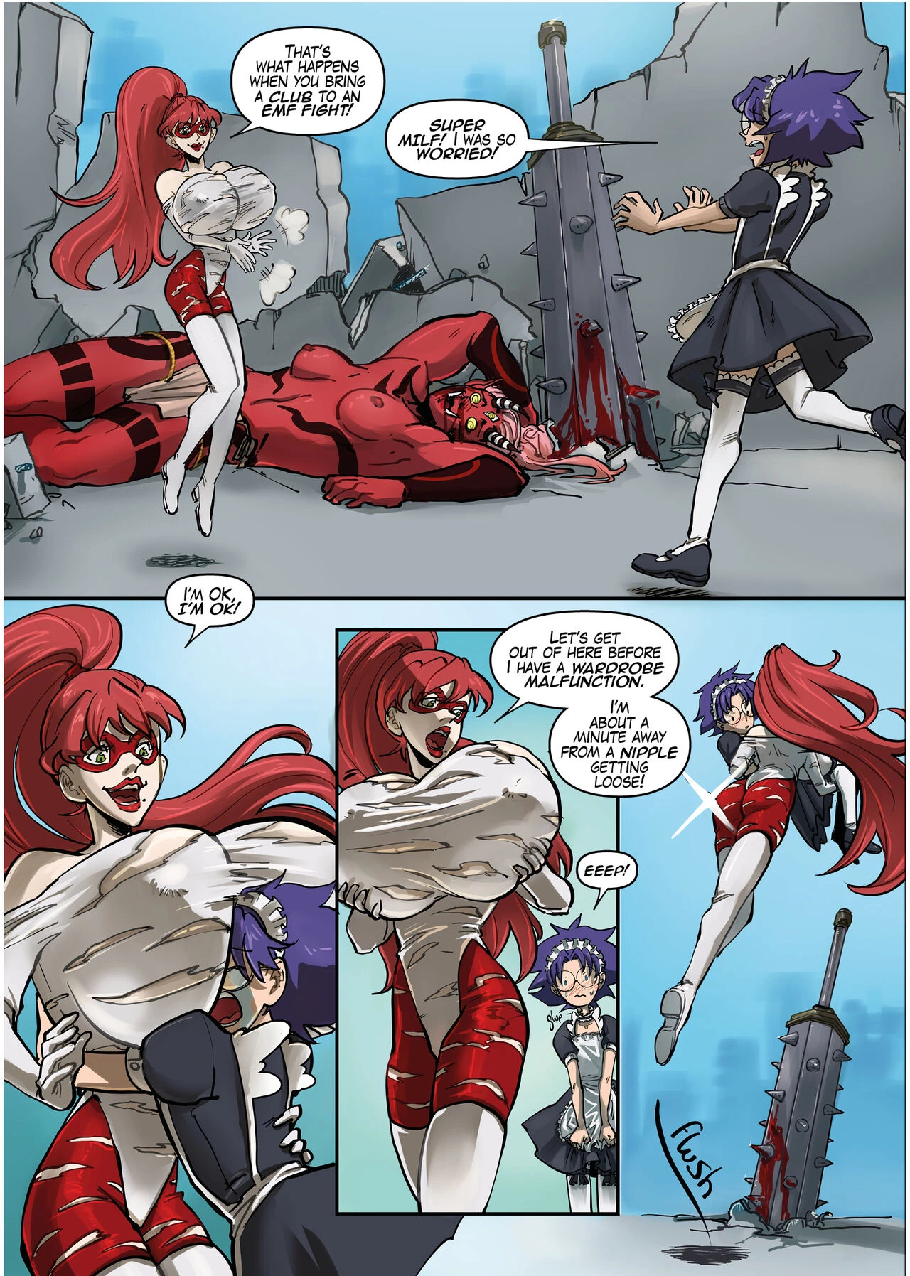 Super MILF vs. Red Oni (Spinnerette) image number 5