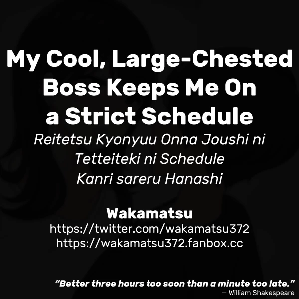 My , Large-Chested Boss Keeps Me On a Strict Schedule Reitetsu Kyonyuu Onna Joushi ni Tetteiteki ni Schedule Kanri sareru Hanashi image number 10