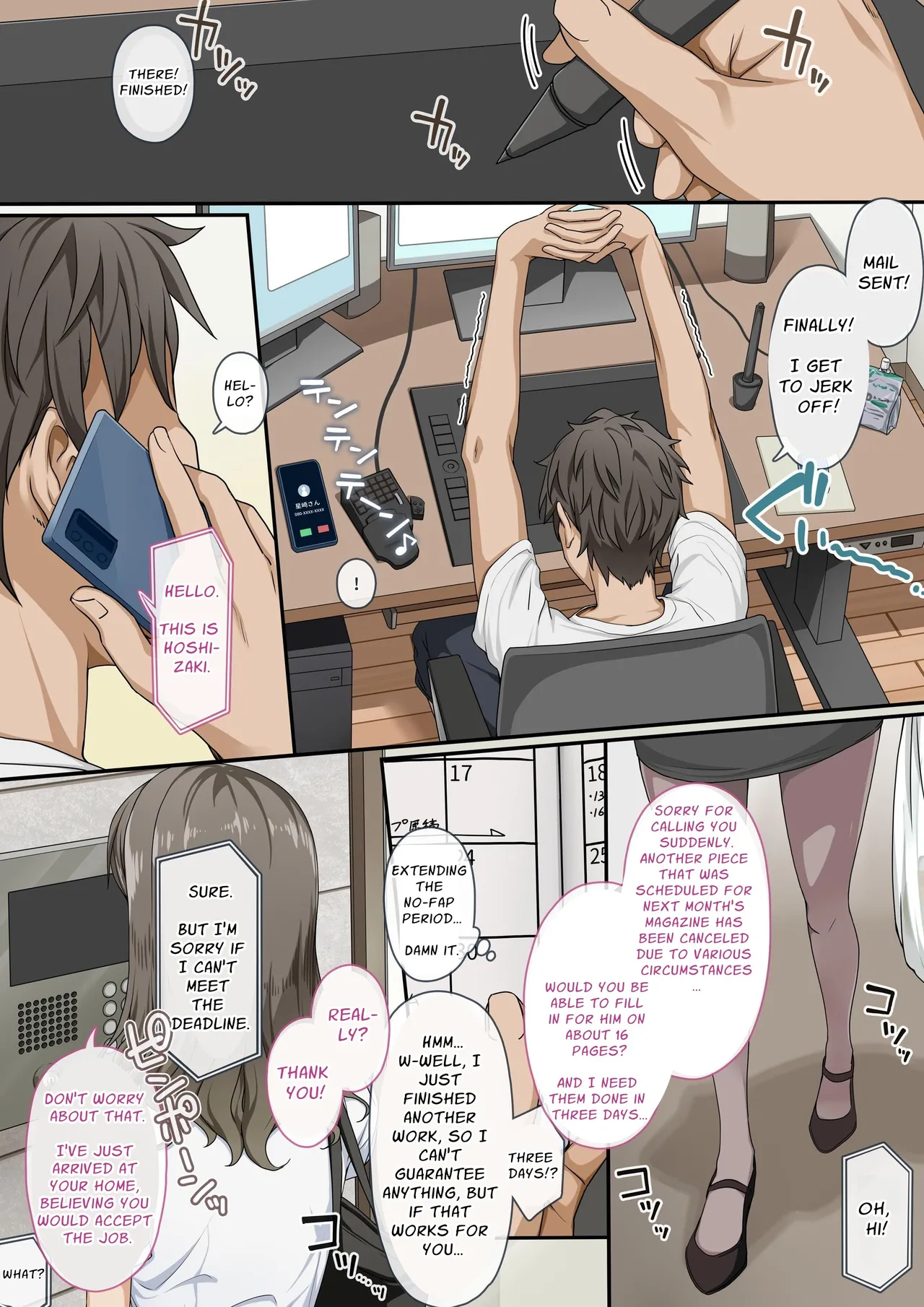 Meet The Draft Deadline While Your Beautiful Busybody Erotic Manga Editor Lends A Helping Hand  Sawayaki Bijin no Eromanga Henshuu-san ni Nukimakutte Morai nagara Genkou Ganbaru Hanashi image number 1