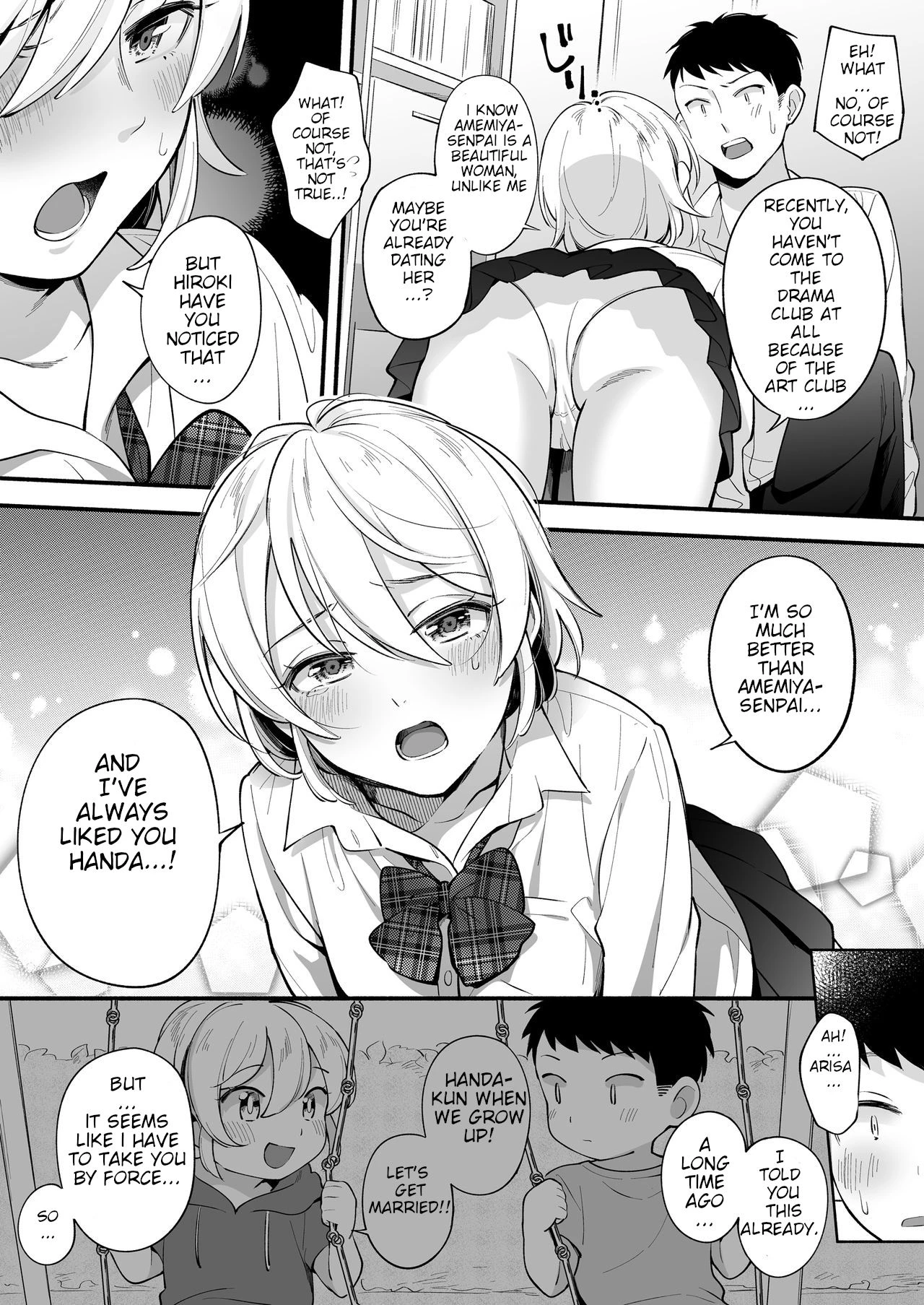 Which one...? A beautifull senpai? or a determined childhood friend? Docchi to... Suru? Seiso na Senpai? Kachiki na Osananajimi? image number 8