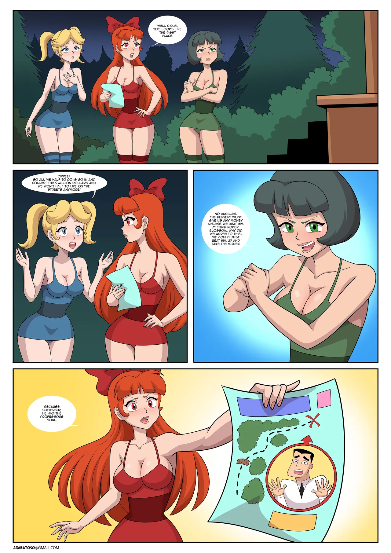 The PowerPuff Girls in a Gable with chains image number 1