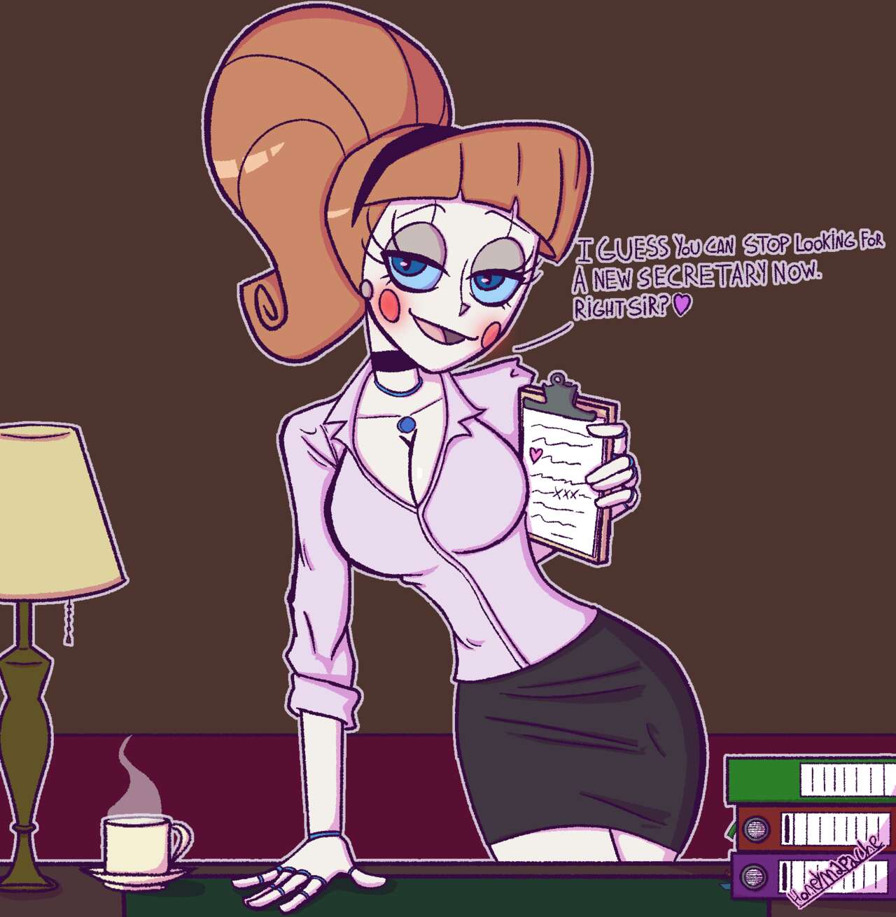 honeymapache] - Secretary Molly (emmy the robot) porn comic. Business suit  porn comics.